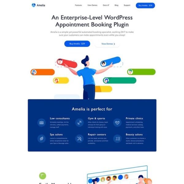WP Amelia Elite Appointmet Booking Plugin with Lifetime - Digital License Delivery