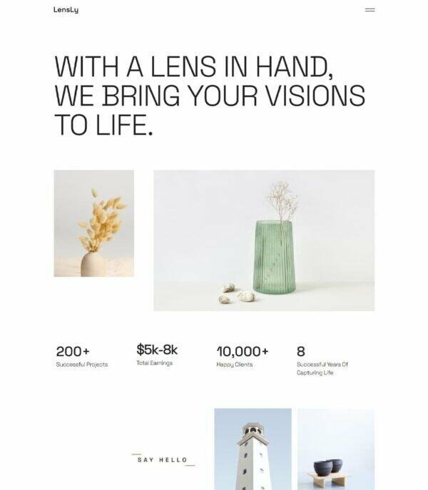 LensLy - Photography Template For Elementor