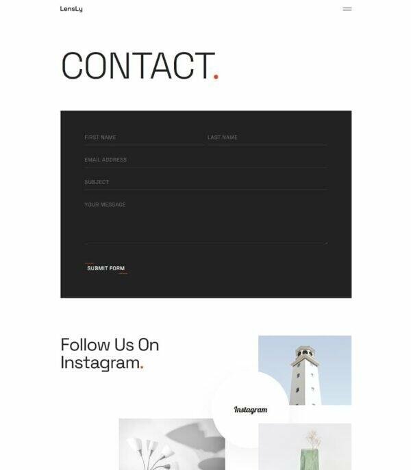 LensLy - Photography Template For Elementor