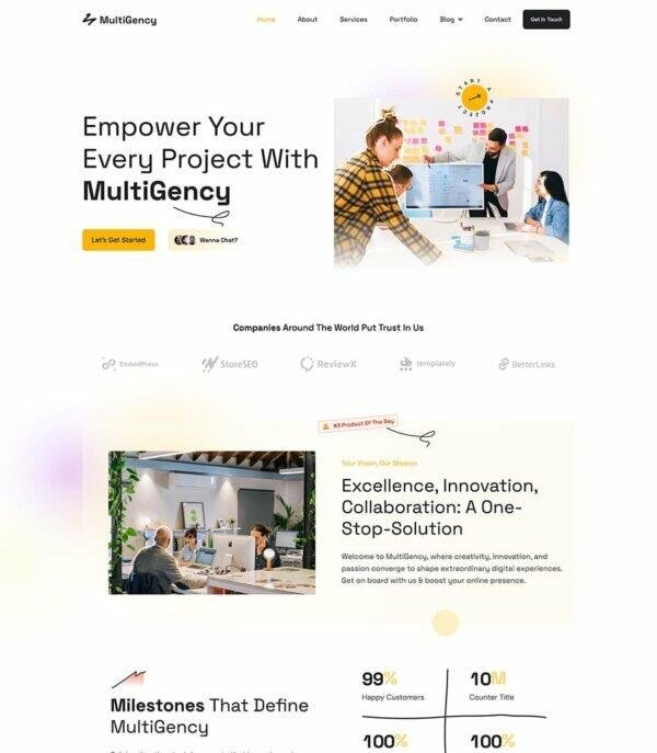 MultiGency - Multipurpose Website Template For Elementor