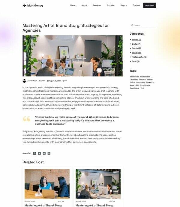 MultiGency - Multipurpose Website Template For Elementor